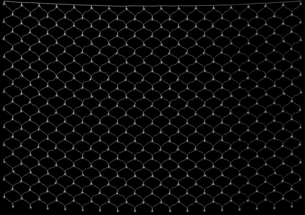Kalėdinių lempučių tinklas, 3x3m, 306 šaltos baltos LED