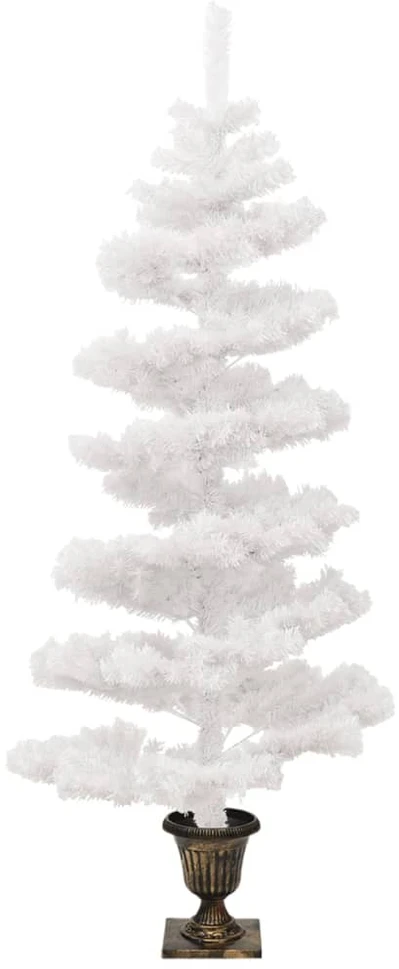 Kalėdų eglutė su vazonu, balta, 120cm, PVC, spiralės formos