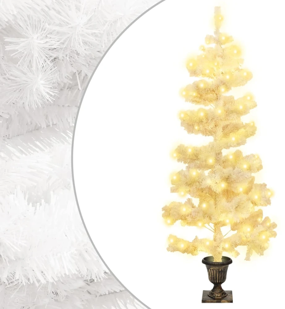 Kalėdų eglutė su vazonu, balta, 120cm, PVC, spiralės formos