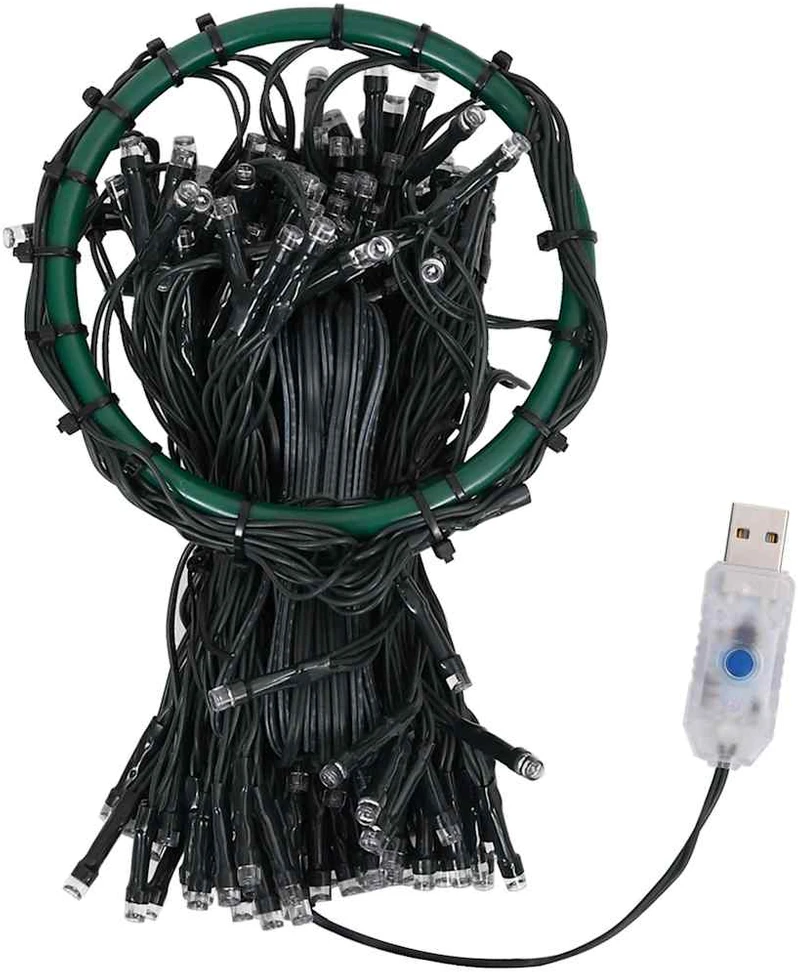 Kalėdų eglutės girlianda su 150 mėlynų LED lempučių, 150cm
