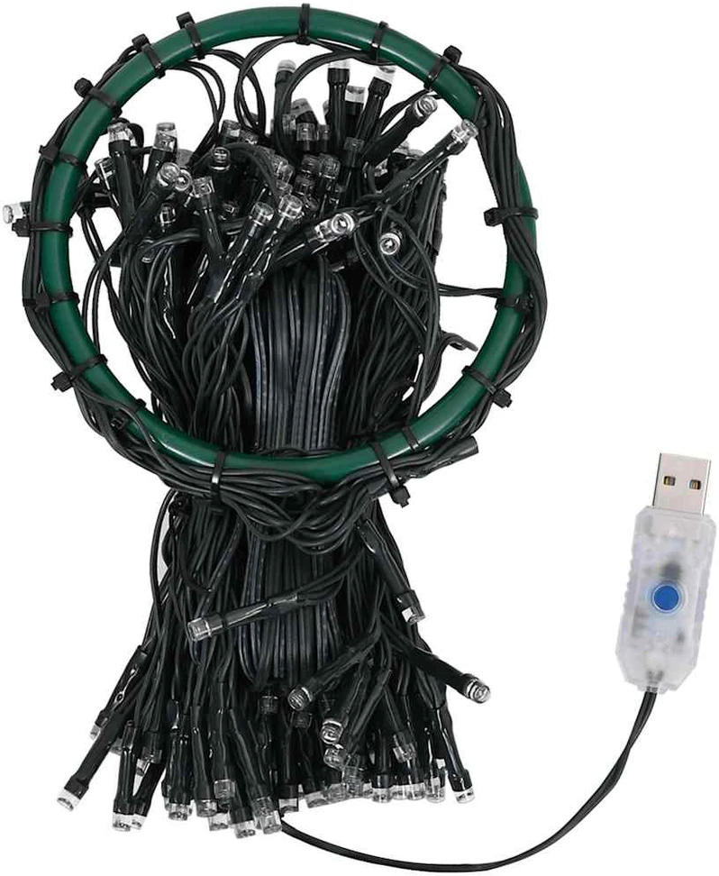 Kalėdų eglutės girlianda su 250 spalvotų LED lempučių, 250cm