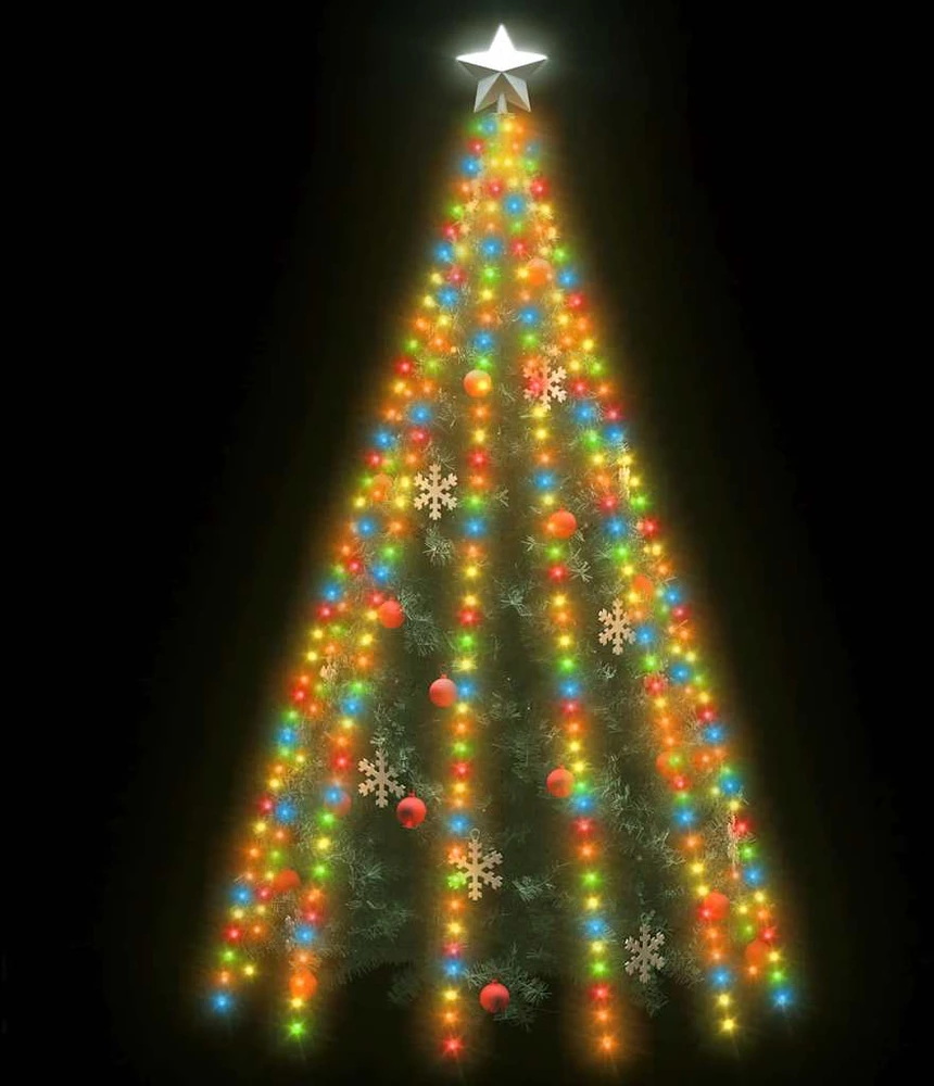 Kalėdų eglutės girlianda su 500 spalvotų LED lempučių, 500cm