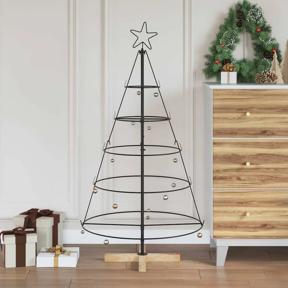 Kalėdų Kūgio Medis s stovu Juoda 126 cm Plienas