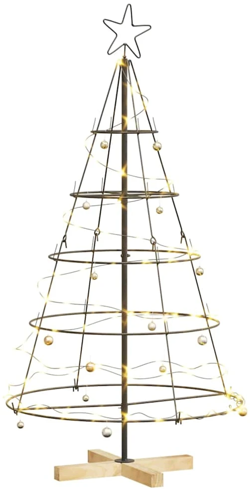 Kalėdų Kūgio Medis s stovu Juoda 126 cm Plienas