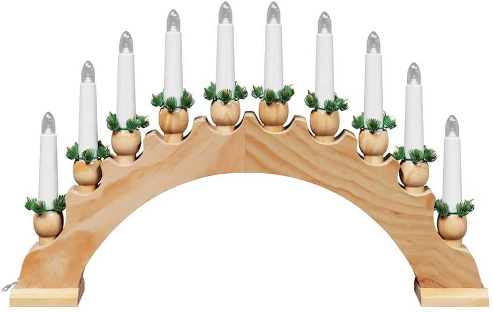 Kalėdų žvakių arkos su 10 LED žvakių LED Šilta balta