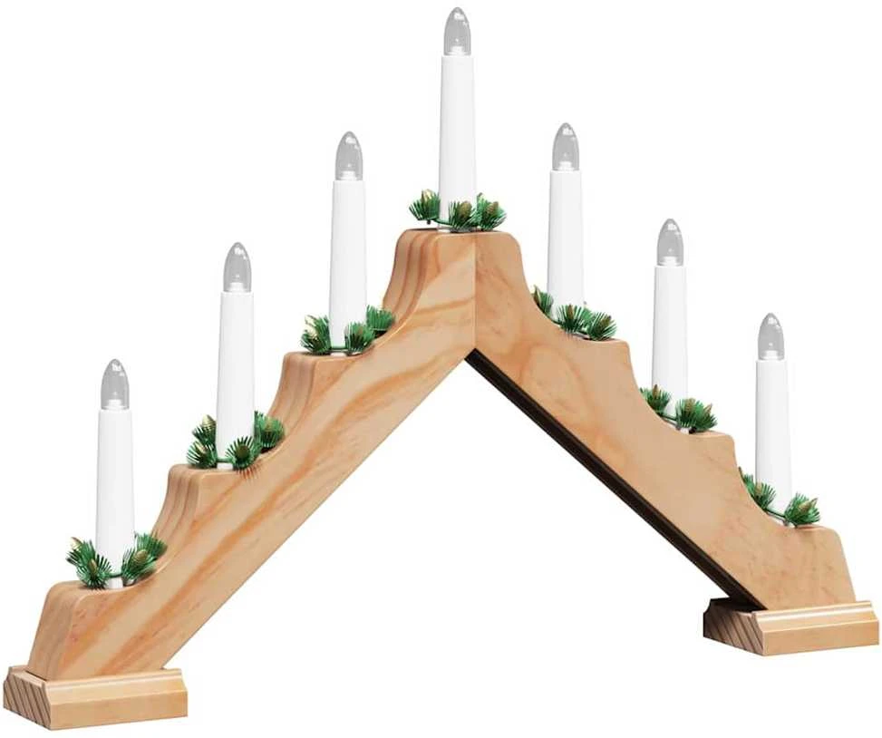 Kalėdų žvakių tiltas 7 LED Šilta balta 39.5 x 5 x 29 cm