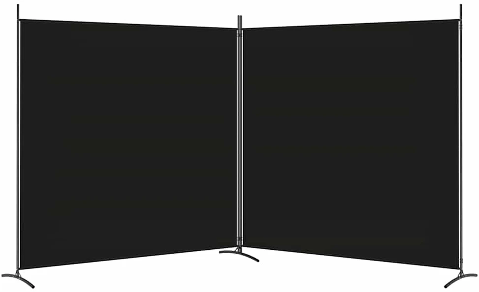 Kambario pertvara, 2 dalių, juodos spalvos, 348x180cm, audinys