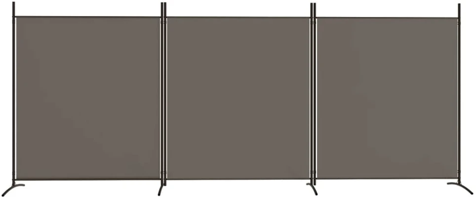 Kambario pertvara, 3 dalių, antracito, 525x180cm, audinys