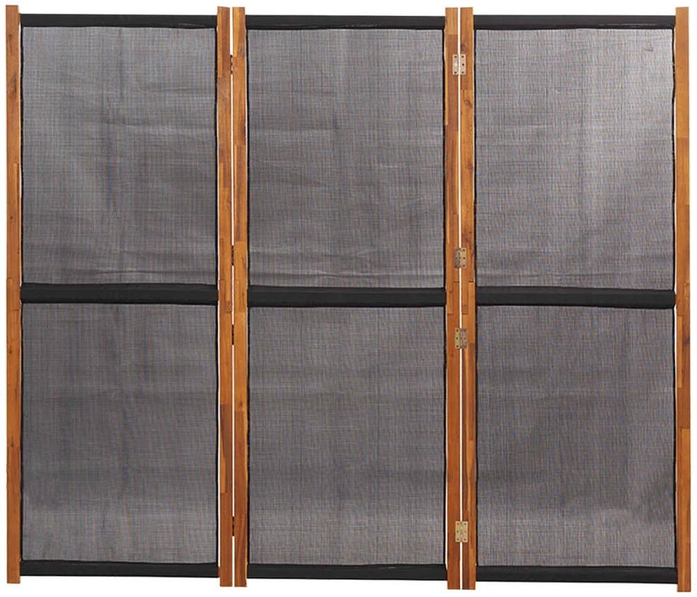 Kambario pertvara, 3 dalių, juodos spalvos, 210x180cm