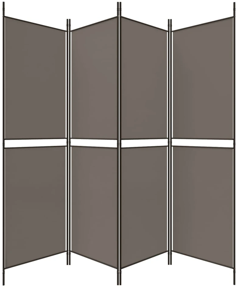 Kambario pertvara, 4 dalių, antracito, 200x180cm, audinys