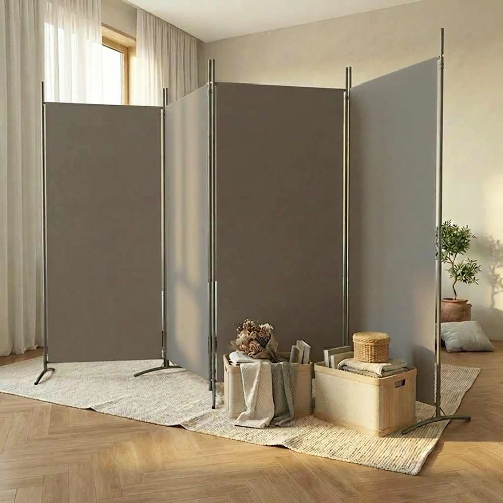 Kambario pertvara, 4 dalių, antracito, 346x180cm, audinys