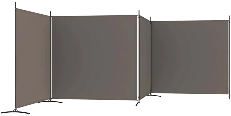 Kambario pertvara, 4 dalių, antracito, 698x180cm, audinys