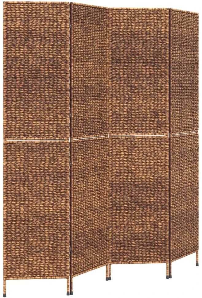 Kambario pertvara, 4 dalių, ruda, 163x180cm, vandens hiacintas