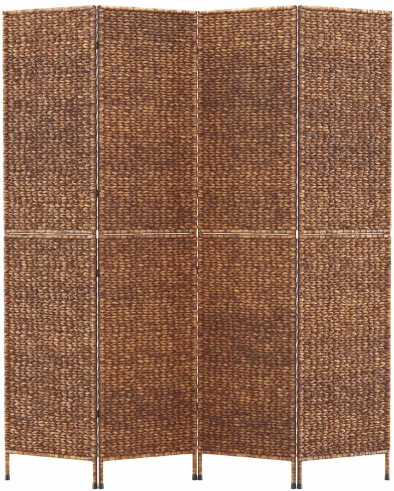 Kambario pertvara, 4 dalių, ruda, 163x180cm, vandens hiacintas
