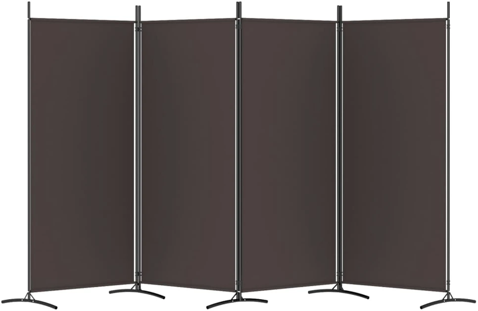 Kambario pertvara, 4 dalių, rudos spalvos, 346x180cm, audinys