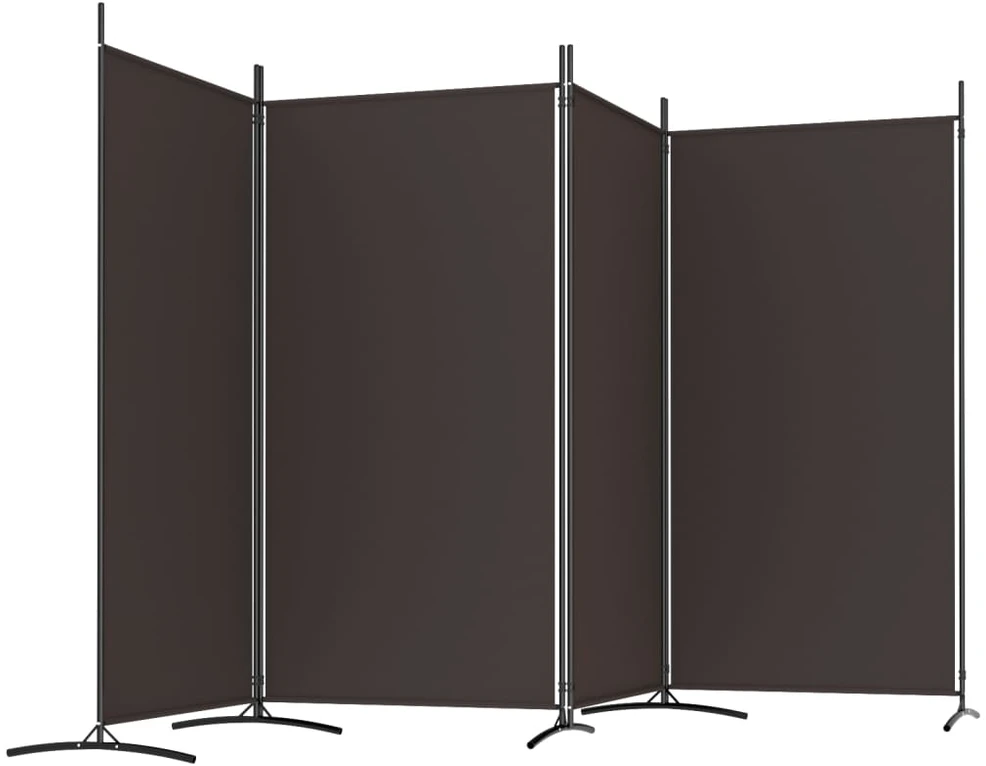 Kambario pertvara, 4 dalių, rudos spalvos, 346x180cm, audinys