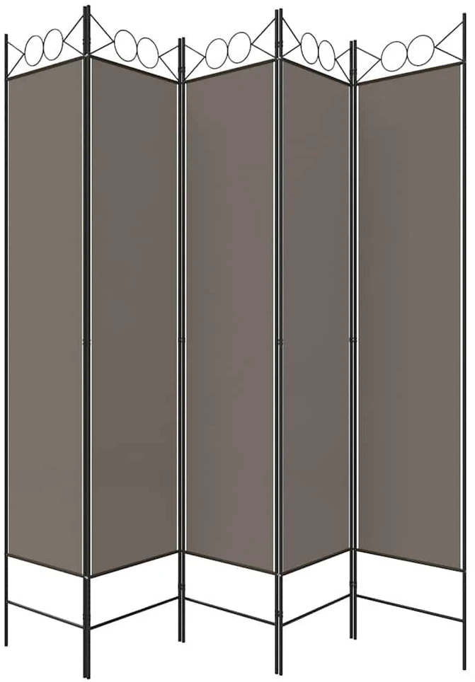 Kambario pertvara, 5 dalių, antracito, 200x220cm, audinys