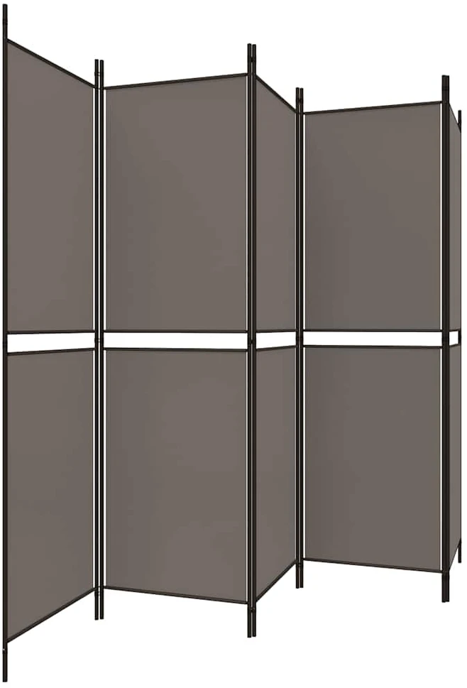 Kambario pertvara, 5 dalių, antracito, 250x180cm, audinys