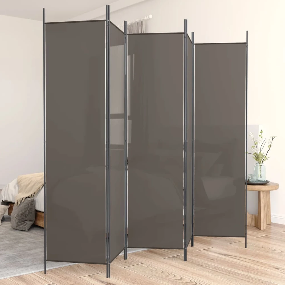 Kambario pertvara, 5 dalių, antracito, 250x220cm, audinys