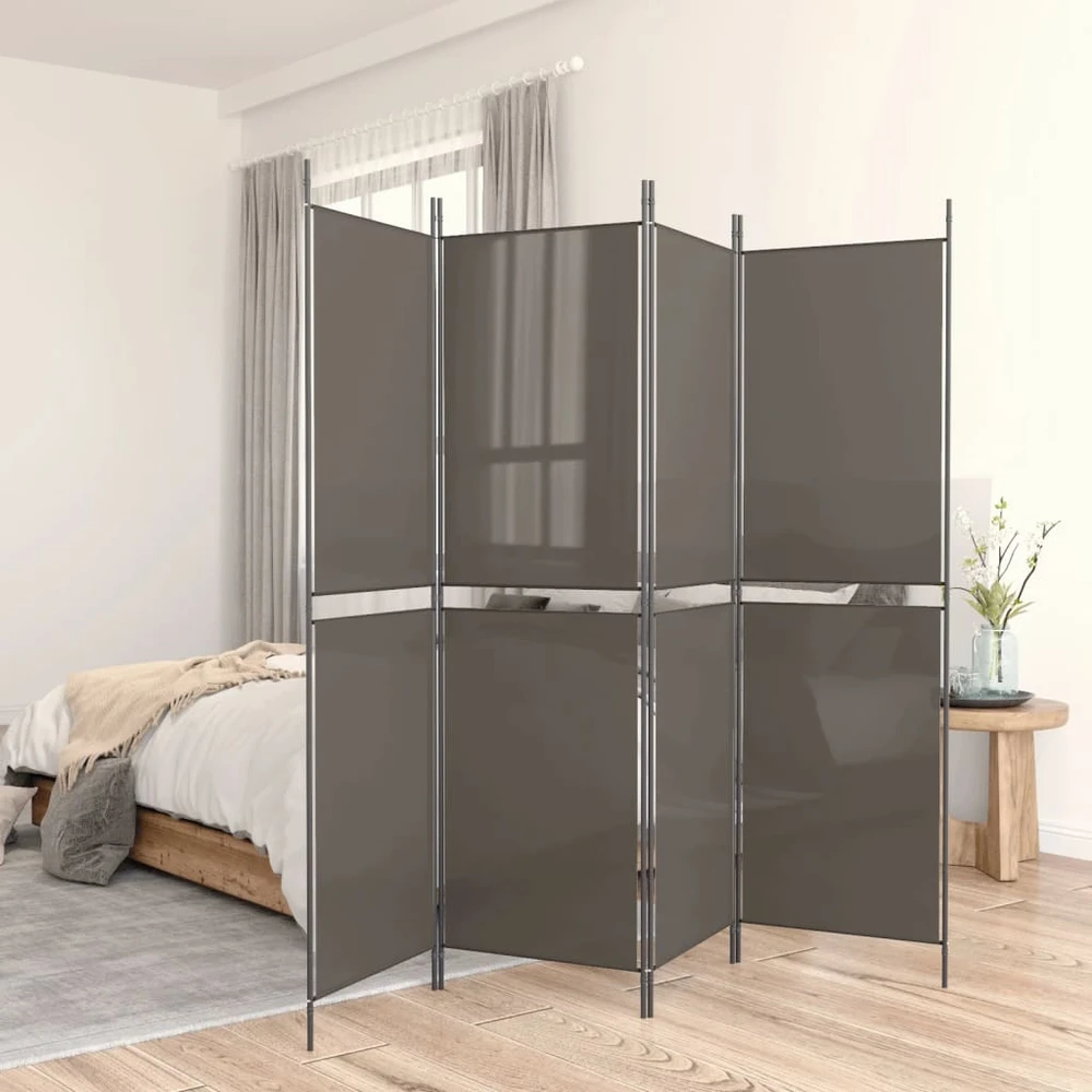 Kambario pertvara, 5 dalių, antracito, 250x220cm, audinys
