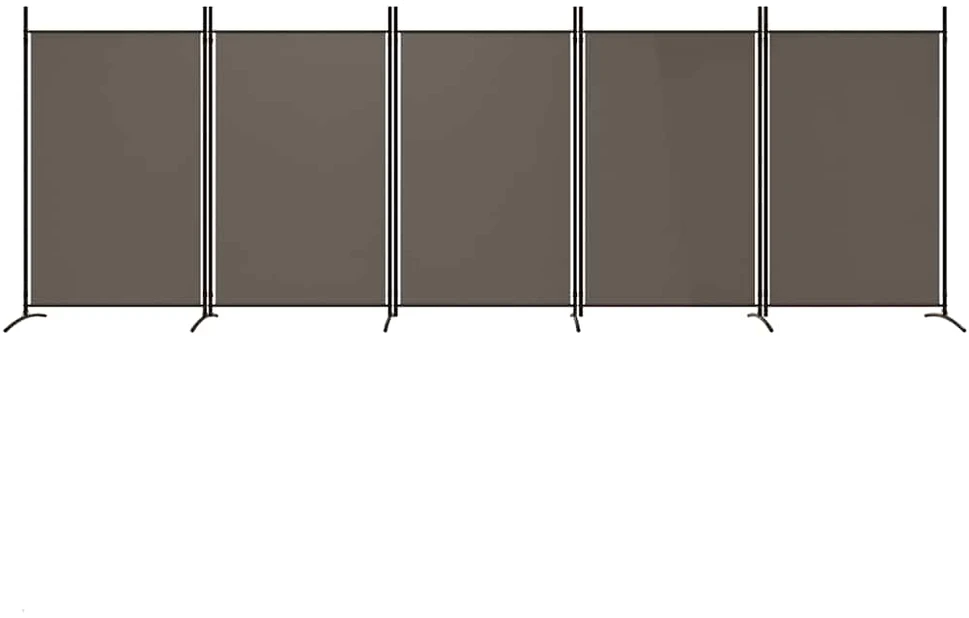Kambario pertvara, 5 dalių, antracito, 433x180cm, audinys