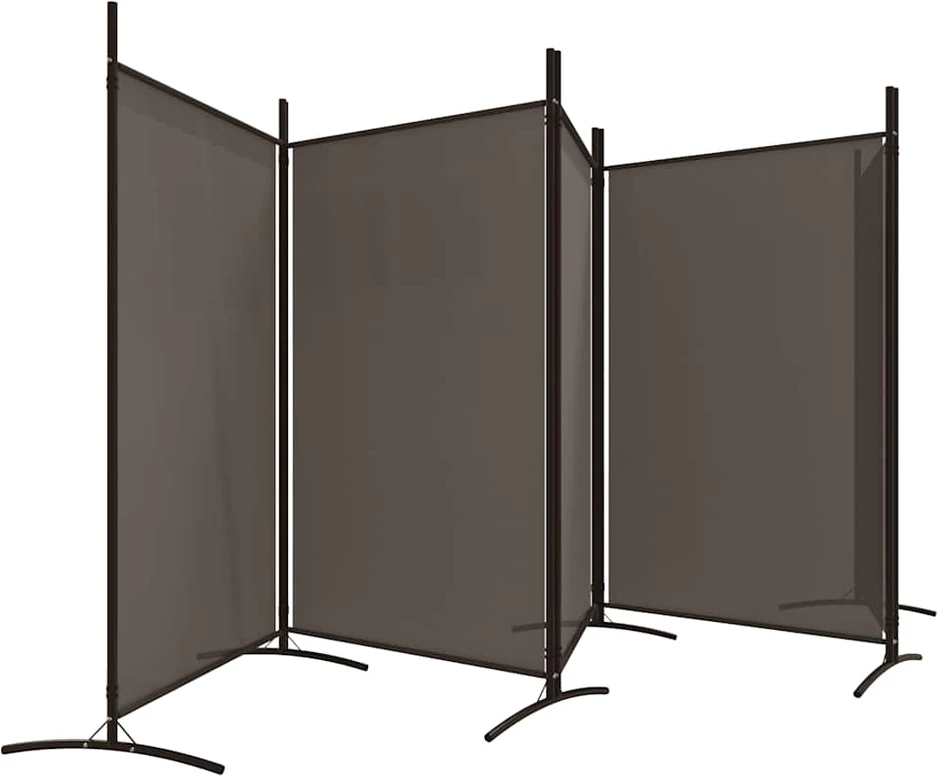 Kambario pertvara, 5 dalių, antracito, 433x180cm, audinys