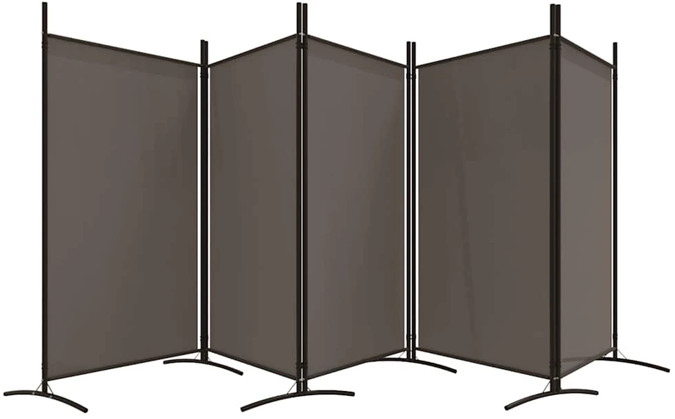 Kambario pertvara, 5 dalių, antracito, 433x180cm, audinys