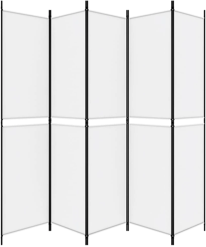 Kambario pertvara, 5 dalių, baltos spalvos, 250x220cm, audinys