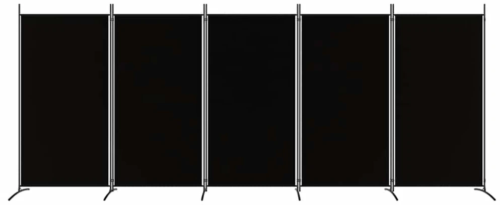 Kambario pertvara, 5 dalių, juodos spalvos, 433x180cm, audinys