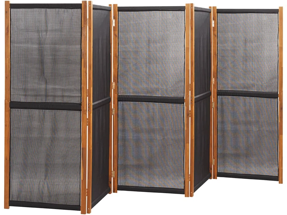 Kambario pertvara, 5 dalių, juodos spalvos, 350x180cm
