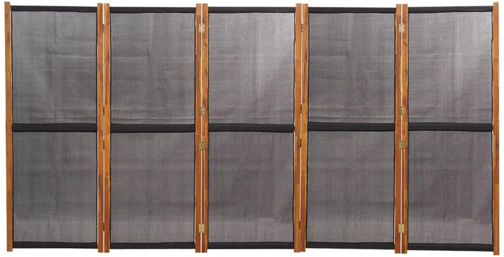 Kambario pertvara, 5 dalių, juodos spalvos, 350x180cm