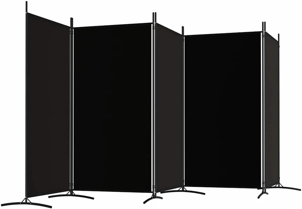 Kambario pertvara, 5 dalių, juodos spalvos, 433x180cm, audinys