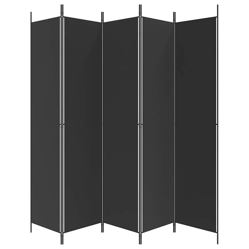 Kambario pertvara, 5 dalių, juodos spalvos, 250x220cm, audinys