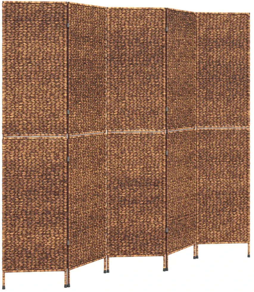 Kambario pertvara, 5 dalių, ruda, 205x180cm, vandens hiacintas