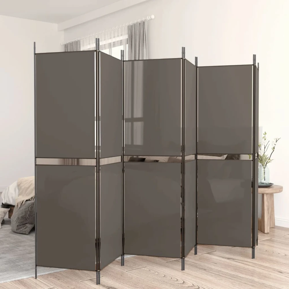 Kambario pertvara, 6 dalių, antracito, 300x180cm, audinys