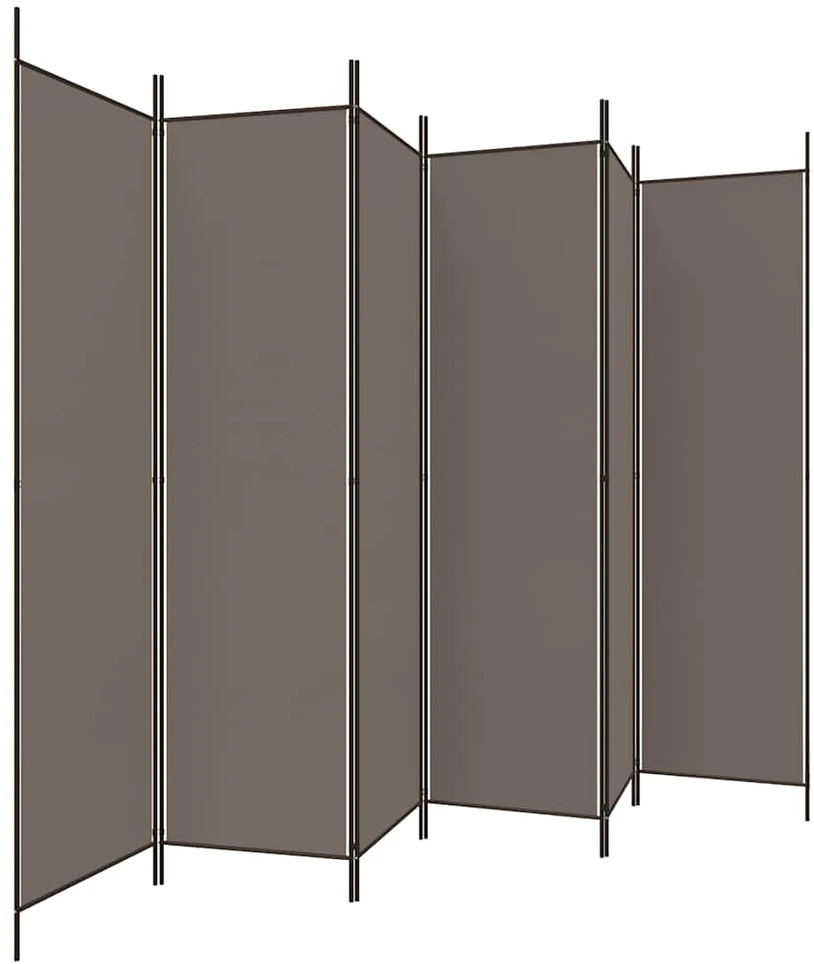 Kambario pertvara, 6 dalių, antracito, 300x200cm, audinys