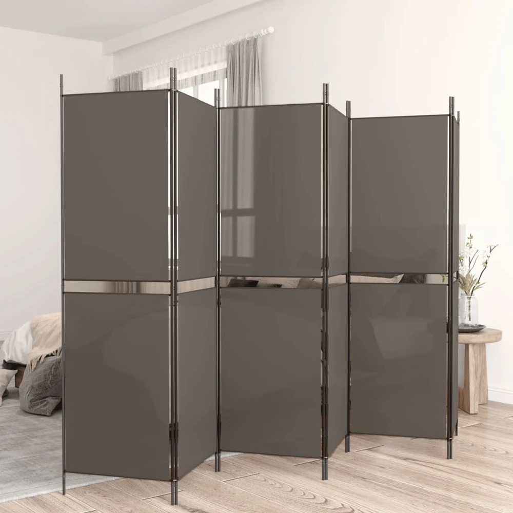 Kambario pertvara, 6 dalių, antracito, 300x220cm, audinys