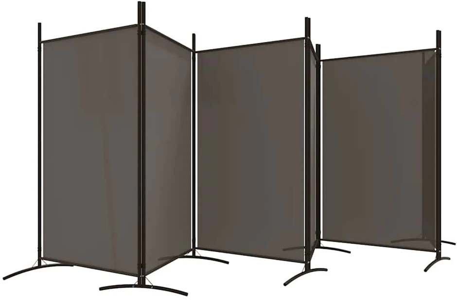 Kambario pertvara, 6 dalių, antracito, 520x180cm, audinys
