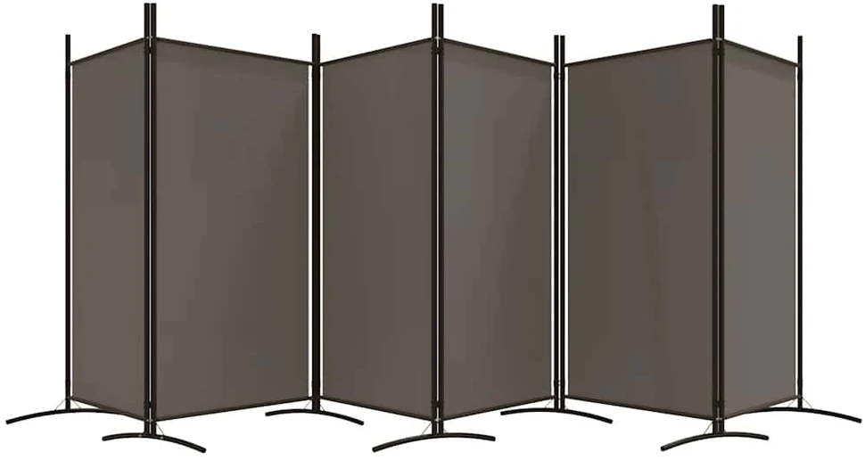 Kambario pertvara, 6 dalių, antracito, 520x180cm, audinys