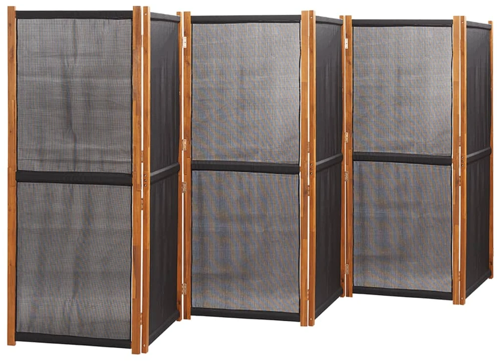 Kambario pertvara, 6 dalių, juodos spalvos, 420x180cm
