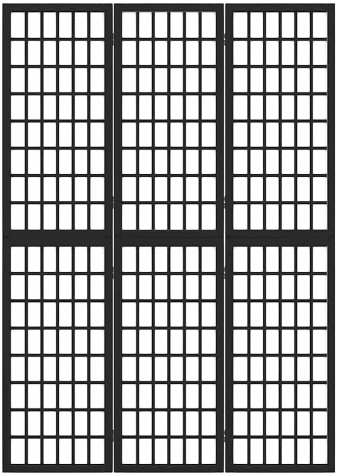 Kambario pertvara, juoda, 3 segmentai, 120x170cm, japoniška