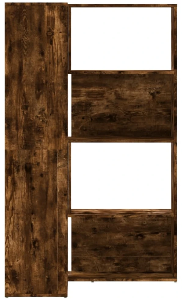 Kampinė knygų lentyna, 4 aukštų, ąžuolo, 85x85x140cm, mediena