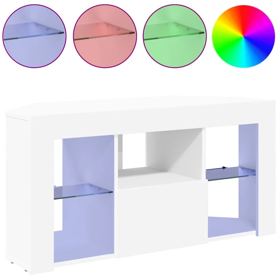 TV staliukas Kampinė LED televizoriaus spinta 100 x 40 x 50 cm Balta
