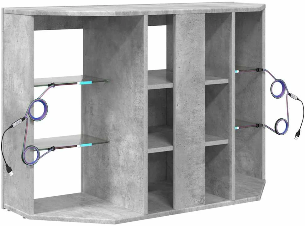 TV staliukas Kampinė LED televizoriaus spinta 100x40x68cm Betono pilka