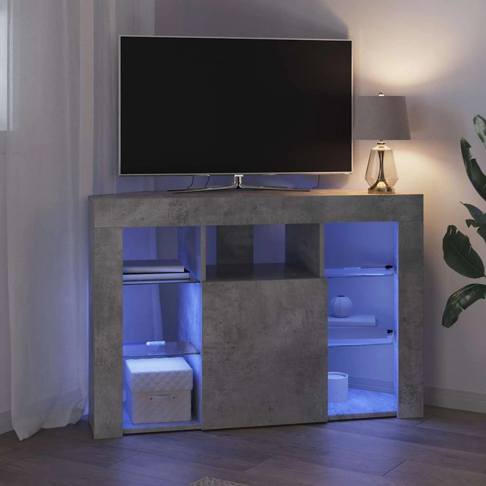 TV staliukas Kampinė LED televizoriaus spinta 100x40x68cm Betono pilka