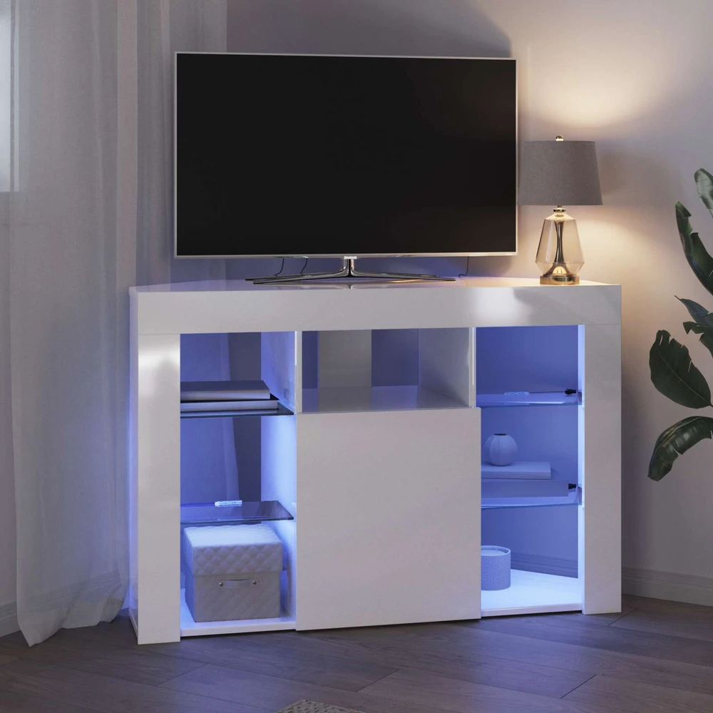 TV staliukas Kampinė LED televizoriaus spinta 100x40x68cm Apdirbta mediena