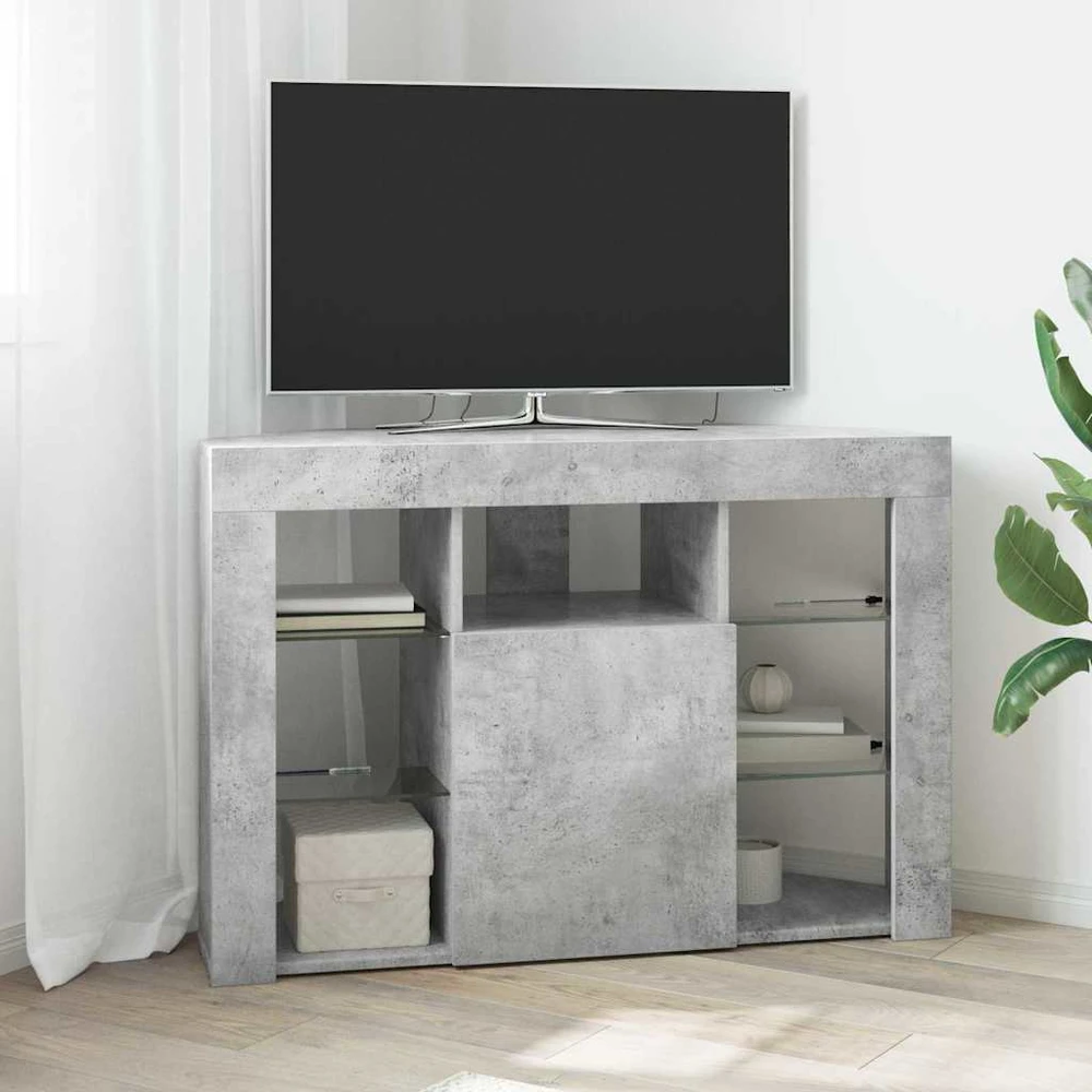 TV staliukas Kampinė LED televizoriaus spinta 100x40x68cm Betono pilka