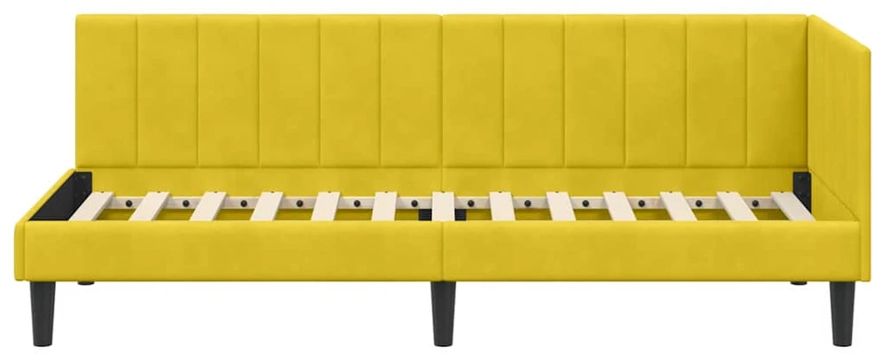 Lova Kampinė lovos konstrukcija Geltona 80 cm x 200 cm Aksomas