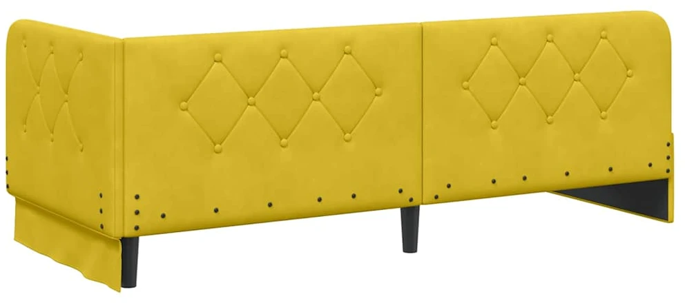 Lova Kampinė lovos konstrukcija Geltona 80 x 200 cm Aksomas