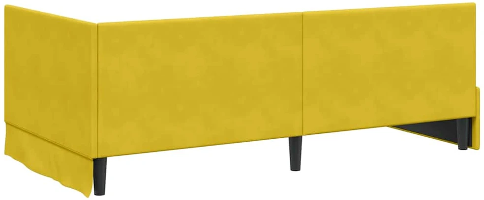 Lova Kampinė lovos konstrukcija Geltona 90 cm x 190 cm Aksomas